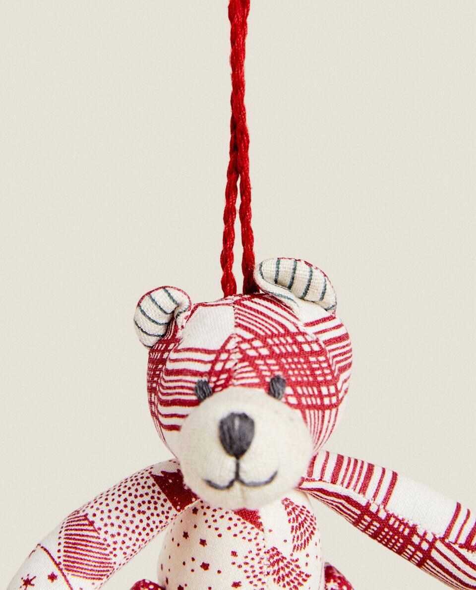 CHRISTMAS PATCHWORK BEAR DECORATION