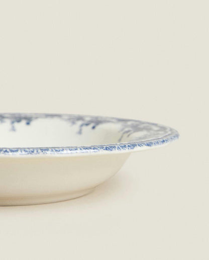 FLORAL EARTHENWARE SOUP PLATE