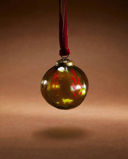 GLASS CHRISTMAS BAUBLE DECORATION