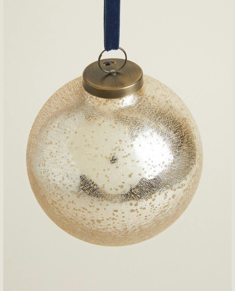 CHRISTMAS LIGHT GLASS BAUBLE DECORATION