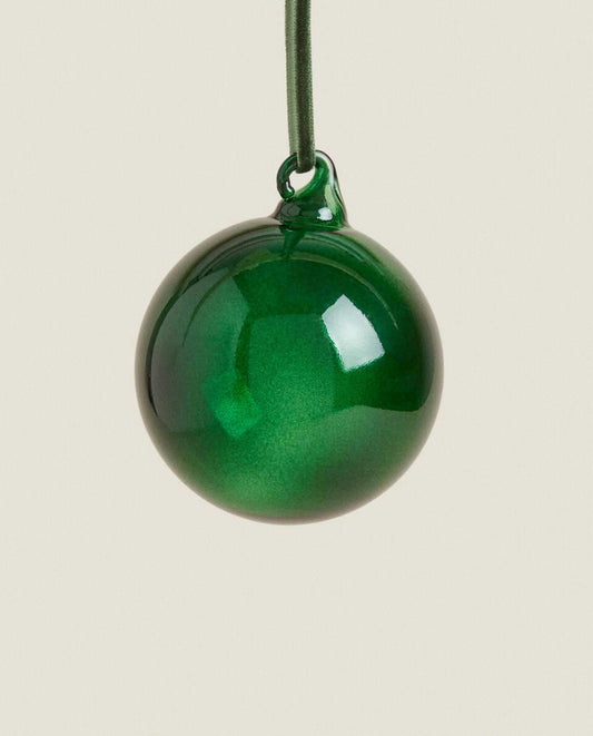 CHRISTMAS PLAIN GLASS BAUBLE DECORATION