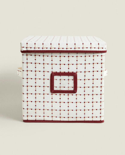 CHRISTMAS STORAGE BOX WITH HEARTS