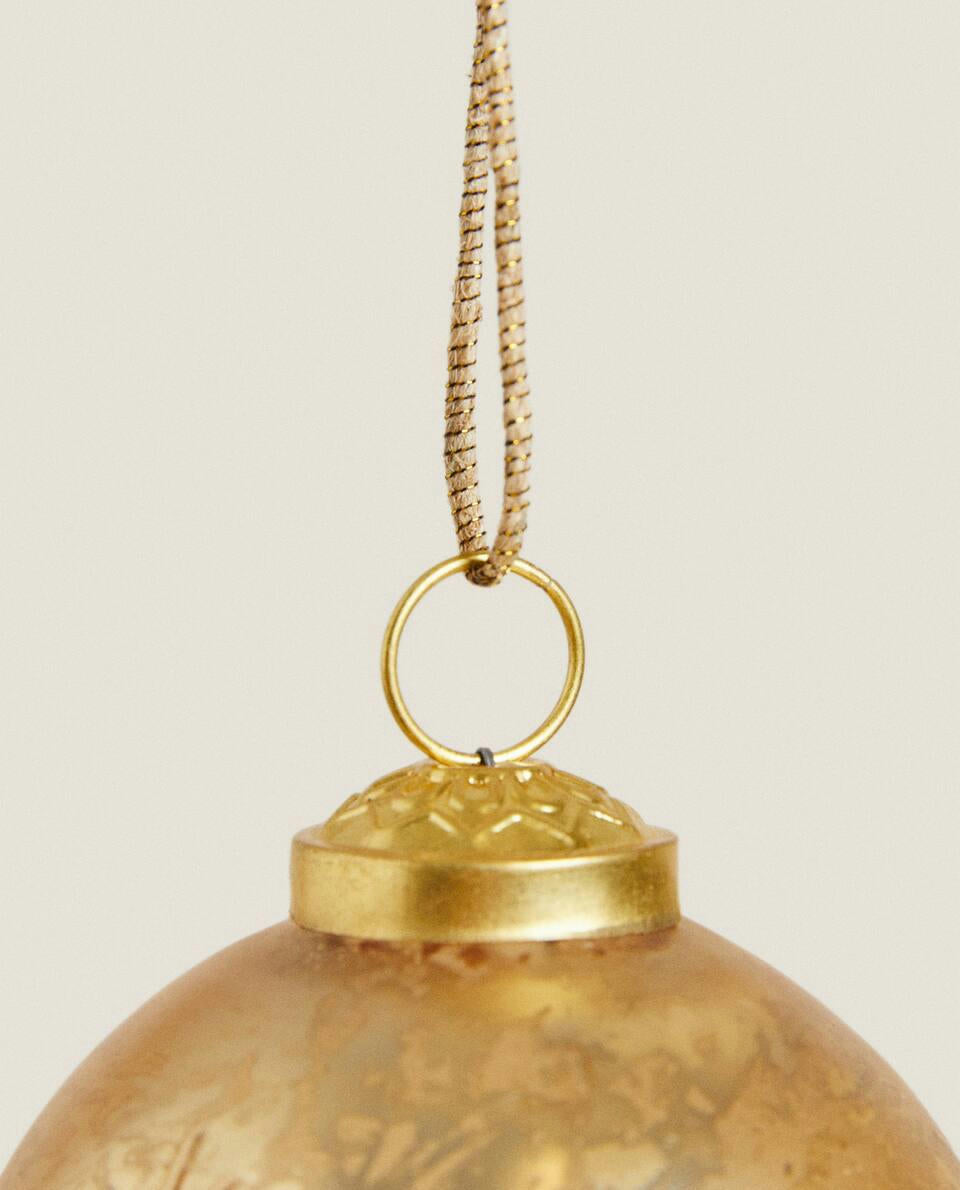 GLASS CHRISTMAS STARS BAUBLE DECORATION