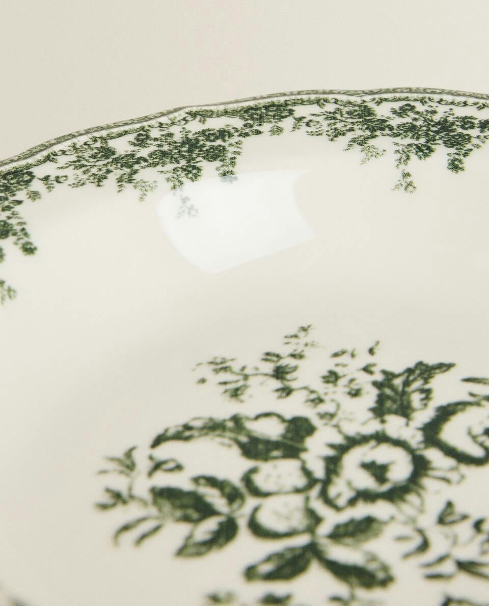 FLORAL EARTHENWARE SOUP PLATE