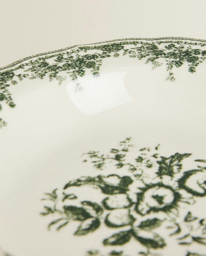 FLORAL EARTHENWARE SOUP PLATE