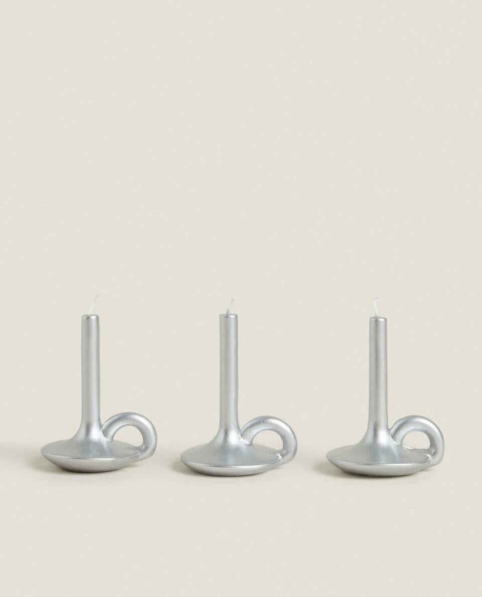PACK OF CHRISTMAS CYLINDRICAL CANDLESTICKS (PACK OF 3)
