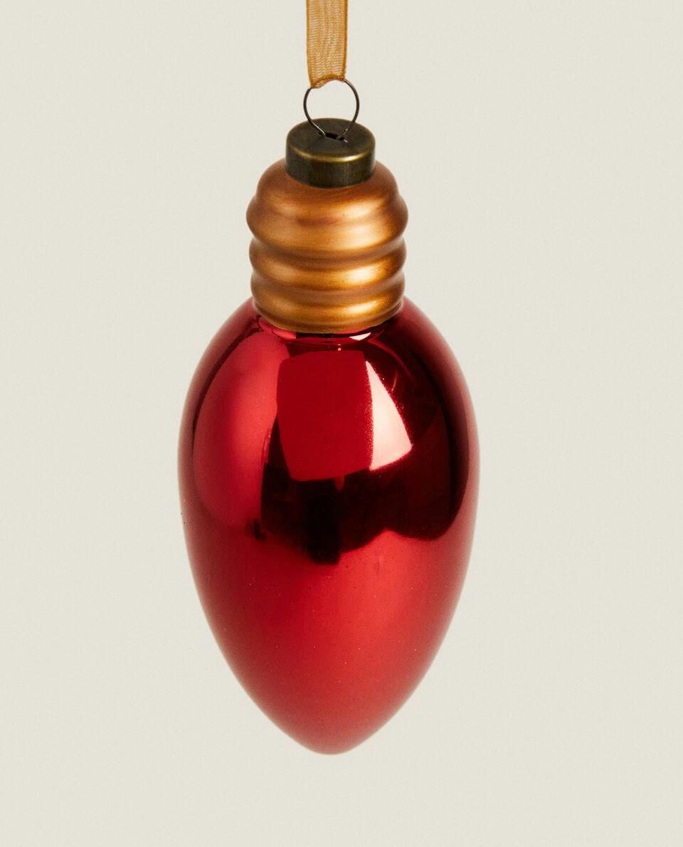 GLASS LIGHT BULB CHRISTMAS DECORATION
