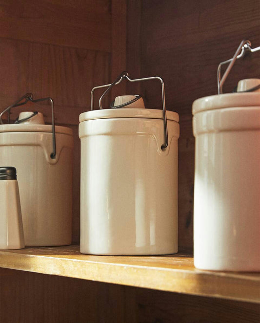 STONEWARE CYLINDRICAL JAR