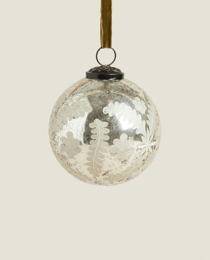 MERCURISED GLASS CHRISTMAS BAUBLE DECORATION