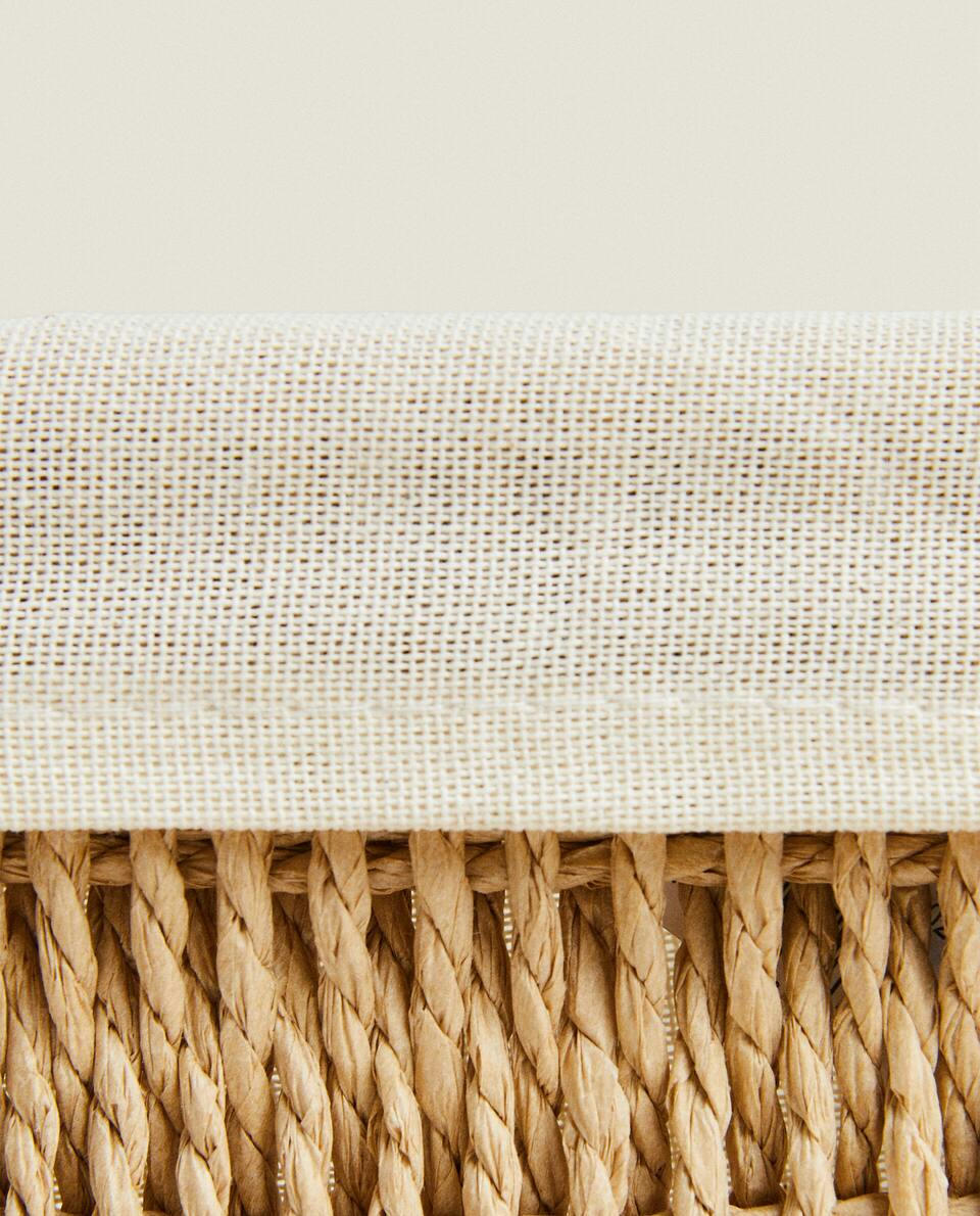 BASKET WITH FABRIC LINING