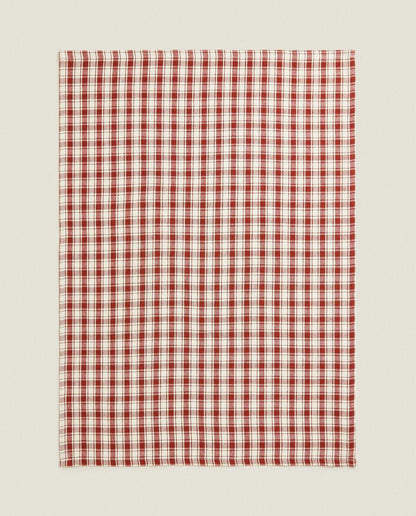 COLOURED CHECK TEA TOWELS (PACK OF 2)