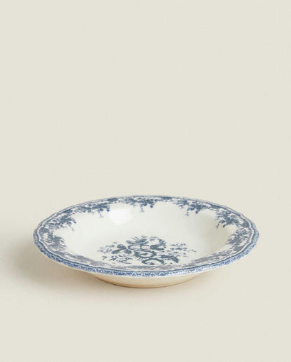 FLORAL EARTHENWARE SOUP PLATE
