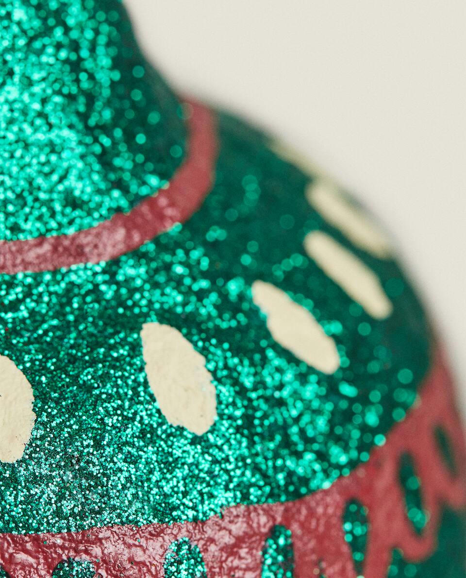 GLITTER BALL CHRISTMAS DECORATION